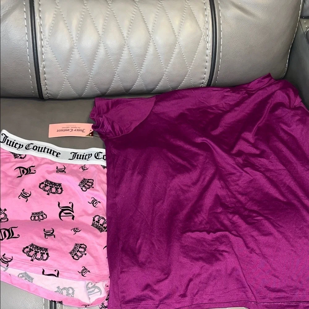 NWT Juicy Couture Pajama Set - Magenta and Light Pink